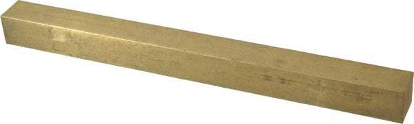 Made in USA - 12" Long x 1" High x 1" Wide, Over/Undersized Key Stock - Alloy 360 Brass - Industrial Tool & Supply