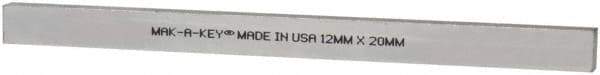 Made in USA - 12" Long, Zinc-Plated Oversized Key Stock - C1045 Steel - Industrial Tool & Supply