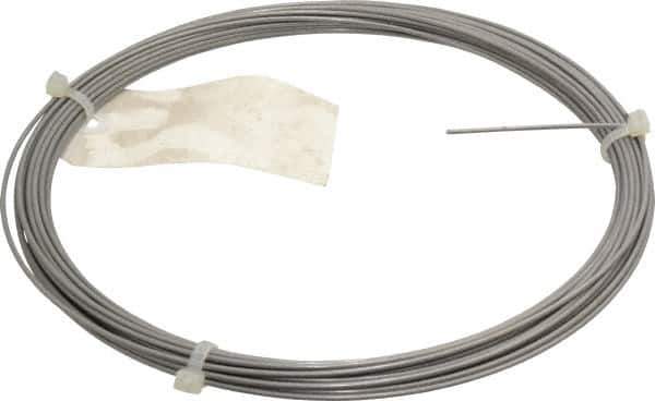 Value Collection - 30 Gage, 0.08 Inch Diameter x 59 Ft. Long, 302/304 Music Wire Coil - ASTM A580, 1 Lb. Shipping Weight - Industrial Tool & Supply
