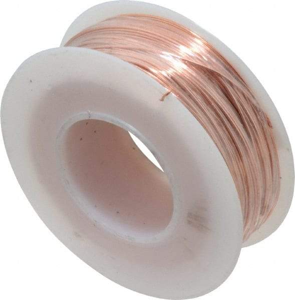 Made in USA - 24 Gage, 0.0201" Diameter x 198' Long, Bare, Copper Bus Bar Wire - Pure Copper (ASTM B3) - Industrial Tool & Supply