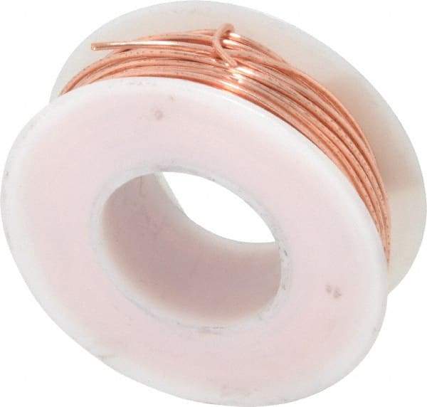 Made in USA - 18 Gage, 0.0403" Diameter x 50' Long, Bare, Copper Bus Bar Wire - Pure Copper (ASTM B3) - Industrial Tool & Supply