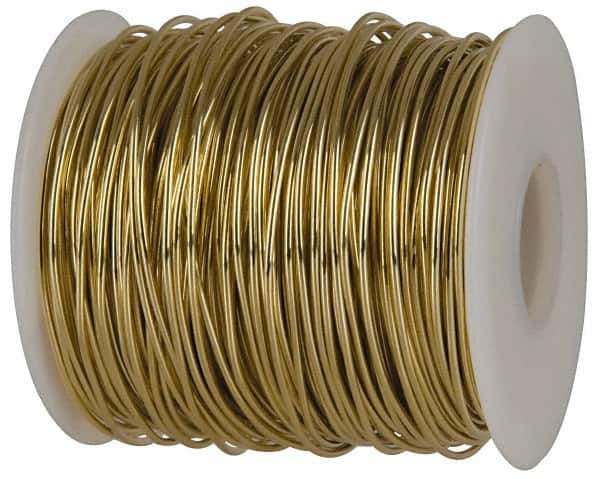 Made in USA - 11 Gage, 0.0907 Inch Diameter x 205 Ft. Long, Soft Brass Wire - 5 Lb. Shipping Weight - Industrial Tool & Supply