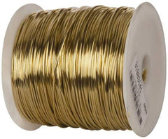Made in USA - 16 Gage, 0.0508 Inch Diameter x 665 Ft. Long, Soft Brass Wire - 5 Lb. Shipping Weight - Industrial Tool & Supply