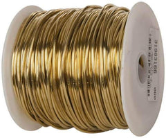 Made in USA - 12 Gage, 0.0808 Inch Diameter x 260 Ft. Long, Soft Brass Wire - 5 Lb. Shipping Weight - Industrial Tool & Supply