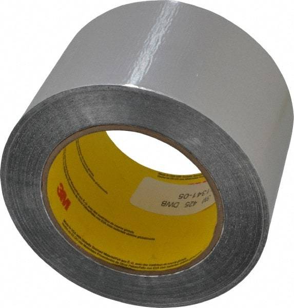 3M - 3" x 55m Silver Foil Tape - 4.6 mil, Acrylic Adhesive, Aluminum Foil Backing, 30 Lb/ln Tensile Strength, -65.2°F to 300°F, Series 425 - Industrial Tool & Supply