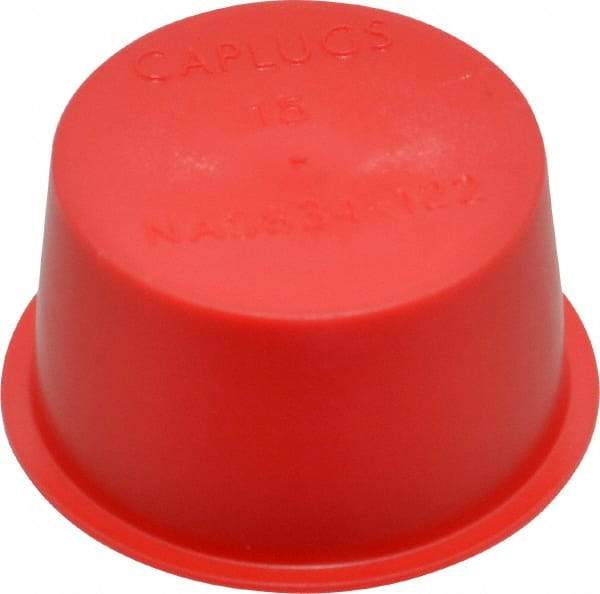 Caplugs - 1 NPT ID, Press Fit Cap - Polyethylene, Red - Industrial Tool & Supply