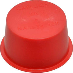 Caplugs - 1 NPT ID, Press Fit Cap - Polyethylene, Red - Industrial Tool & Supply