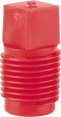 Caplugs - Square Head Plug - 1/8" OD, Polyethylene, Red - Industrial Tool & Supply