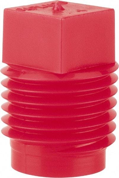 Caplugs - Square Head Plug - 1/4" OD, Polyethylene, Red - Industrial Tool & Supply