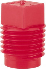 Caplugs - Square Head Plug - 1/4" OD, Polyethylene, Red - Industrial Tool & Supply
