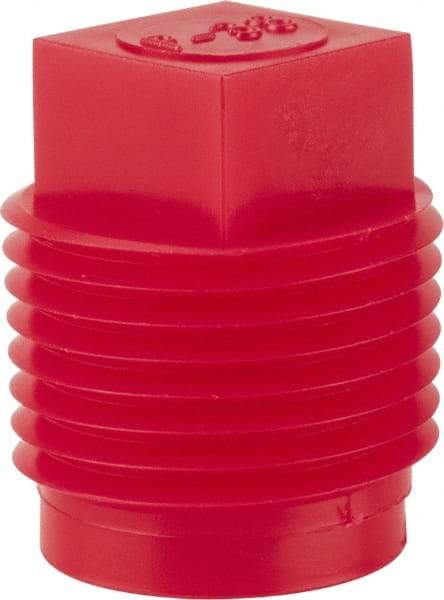 Caplugs - Square Head Plug - 3/8" OD, Polyethylene, Red - Industrial Tool & Supply