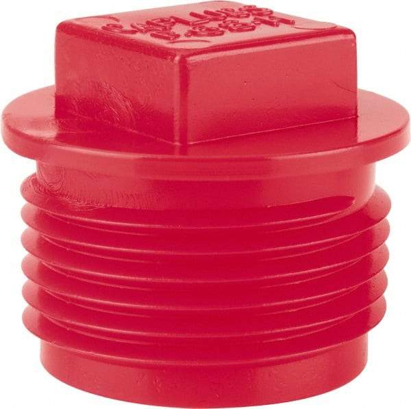 Caplugs - Square Head Plug - 3/4" OD, Polyethylene, Red - Industrial Tool & Supply