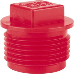 Caplugs - Square Head Plug - 3/4" OD, Polyethylene, Red - Industrial Tool & Supply
