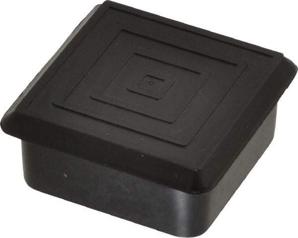 Caplugs - Square Head Plug - 1-1/2" OD, 1/2" Long, Polyethylene, Black - Industrial Tool & Supply