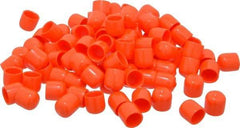 Caplugs - 1/2" ID, Stretchable Cap - 1/2" Long, Vinyl, Orange - Industrial Tool & Supply