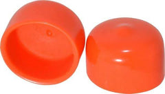 Caplugs - 7/8" ID, Stretchable Cap - 1/2" Long, Vinyl, Orange - Industrial Tool & Supply