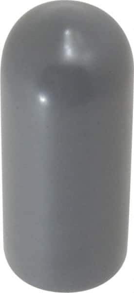 Caplugs - 11/32" ID, Stretchable Cap - 1" Long, Vinyl, Gray - Industrial Tool & Supply