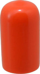 Caplugs - 1/2" ID, Stretchable Cap - 1" Long, Vinyl, Orange - Industrial Tool & Supply