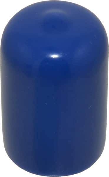 Caplugs - 5/8" ID, Stretchable Cap - 1" Long, Vinyl, Blue - Industrial Tool & Supply