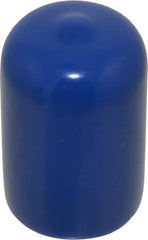 Caplugs - 5/8" ID, Stretchable Cap - 1" Long, Vinyl, Blue - Industrial Tool & Supply