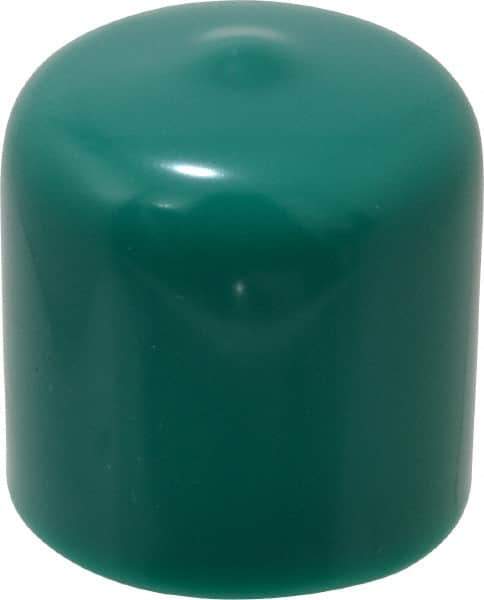 Caplugs - 1" ID, Stretchable Cap - 1" Long, Vinyl, Green - Industrial Tool & Supply