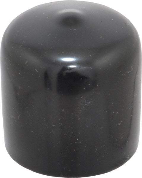 Caplugs - 1-1/16" ID, Stretchable Cap - 1" Long, Vinyl, Black - Industrial Tool & Supply