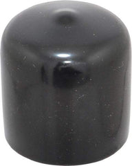 Caplugs - 1-1/16" ID, Stretchable Cap - 1" Long, Vinyl, Black - Industrial Tool & Supply
