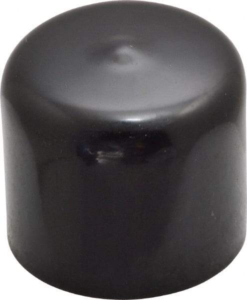Caplugs - 1-1/8" ID, Stretchable Cap - 1" Long, Vinyl, Black - Industrial Tool & Supply