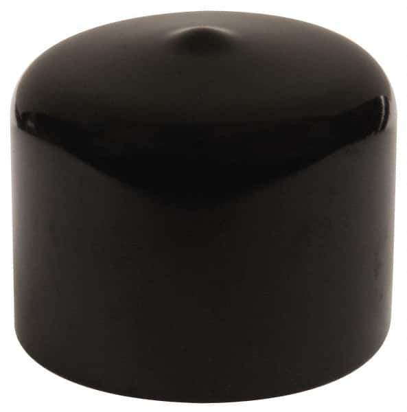 Caplugs - 1-3/8" ID, Stretchable Cap - 1" Long, Vinyl, Black - Industrial Tool & Supply
