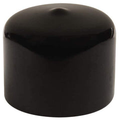 Caplugs - 1-3/8" ID, Stretchable Cap - 1" Long, Vinyl, Black - Industrial Tool & Supply