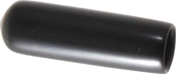 Caplugs - 3/8" ID, Stretchable Cap - 1-1/2" Long, Vinyl, Black - Industrial Tool & Supply