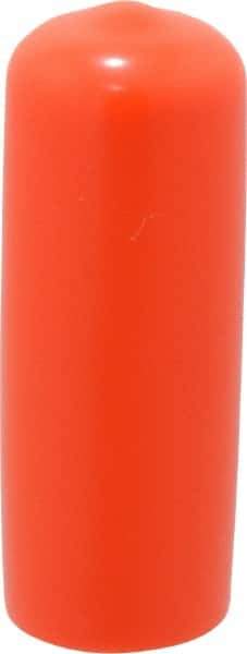 Caplugs - 1/2" ID, Stretchable Cap - 1-1/2" Long, Vinyl, Orange - Industrial Tool & Supply