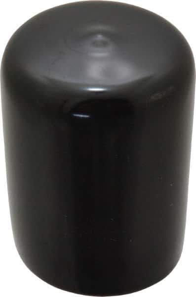 Caplugs - 1-1/8" ID, Stretchable Cap - 1-1/2" Long, Vinyl, Black - Industrial Tool & Supply
