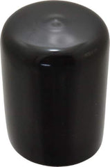 Caplugs - 1-1/8" ID, Stretchable Cap - 1-1/2" Long, Vinyl, Black - Industrial Tool & Supply