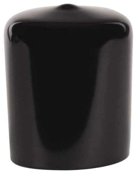 Caplugs - 1-1/4" ID, Stretchable Cap - 1-1/2" Long, Vinyl, Black - Industrial Tool & Supply