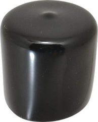 Caplugs - 1-5/8" ID, Stretchable Cap - 1-1/2" Long, Vinyl, Black - Industrial Tool & Supply