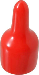Caplugs - 1/2" ID, Pull-Tab Cap - Vinyl, Red - Industrial Tool & Supply