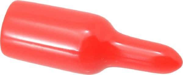 Caplugs - 3/8" ID, Pull-Tab Cap - Vinyl, Red - Industrial Tool & Supply