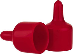 Caplugs - 7/8" ID, Pull-Tab Cap - Vinyl, Red - Industrial Tool & Supply