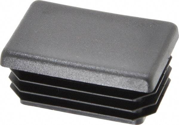 Caplugs - Rectangular Head Plug - 1 x 1-1/2" OD, 1" Long, Polyethylene, Black - Industrial Tool & Supply