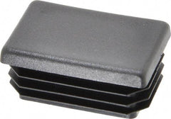 Caplugs - Rectangular Head Plug - 1 x 1-1/2" OD, 1" Long, Polyethylene, Black - Industrial Tool & Supply