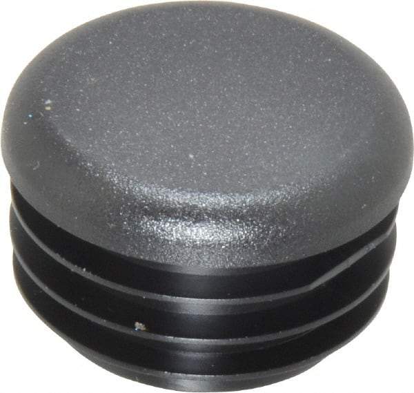 Caplugs - Round Head Plug - 1-1/8" OD, Polyethylene, Black - Industrial Tool & Supply