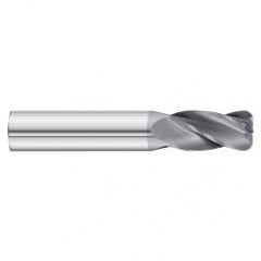 4mm Dia. x 50mm Overall Length 4-Flute 1mm C/R Solid Carbide SE End Mill-Round Shank-Center Cut-TiAlN - Industrial Tool & Supply