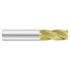 31/64 Dia. x 3 Overall Length 4-Flute Square End Solid Carbide SE End Mill-Round Shank-Center Cut-TiN - Industrial Tool & Supply