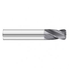 3/8 Dia. x 2-1/2 Overall Length 4-Flute .020 C/R Solid Carbide SE End Mill-Round Shank-Center Cut-TiAlN - Industrial Tool & Supply