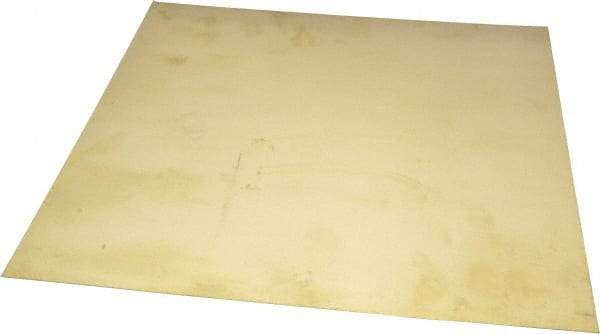 Value Collection - 0.016 Inch Thick x 12 Inch Wide x 12 Inch Long, Brass Sheet - Half Hard Temper, Alloy 260 - Industrial Tool & Supply