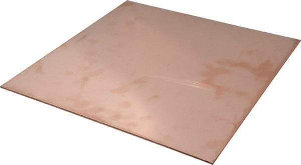 Value Collection - 1/8 Inch Thick x 12 Inch Square, Copper Sheet - Alloy 110 - Industrial Tool & Supply