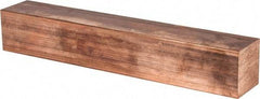 Value Collection - 2 Inch Square x 12 Inch Long, Copper Square Bar - Alloy 110, Electrical Grade - Industrial Tool & Supply