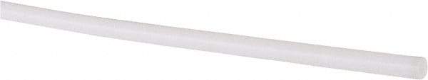 Made in USA - 6' Long, 1/8" Diam, PTFE (Virgin) Plastic Rod - White - Industrial Tool & Supply