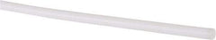 Made in USA - 6' Long, 1/8" Diam, PTFE (Virgin) Plastic Rod - White - Industrial Tool & Supply